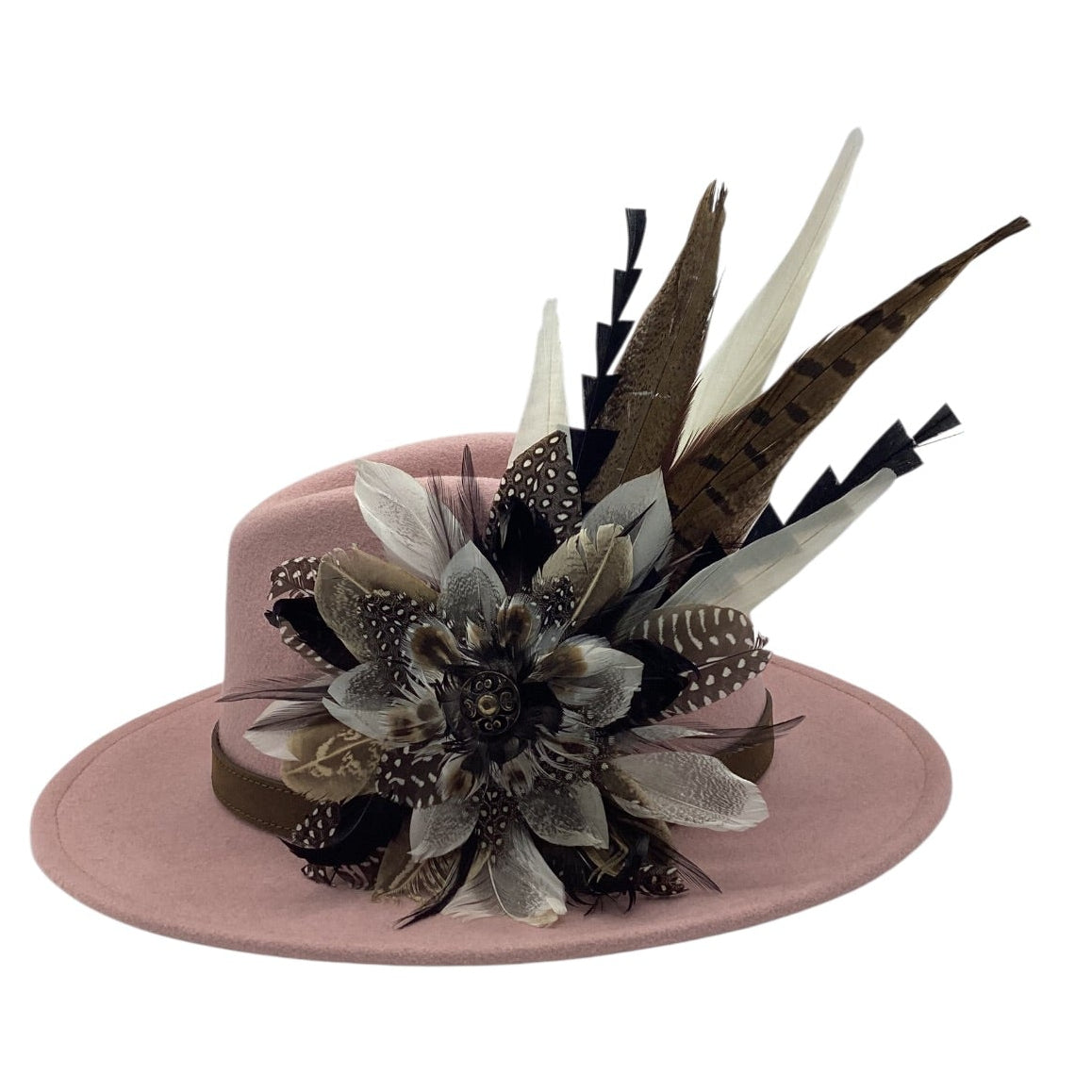 Black, White 7 Natural Feather Hat Pin (CFP821)