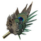 Emerald Green and Natural Feather Hat Pin (CFP826)