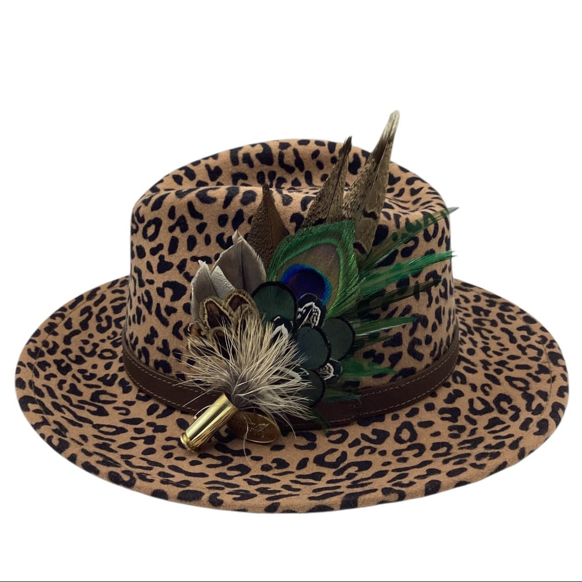 Emerald Green and Natural Feather Hat Pin (CFP826)