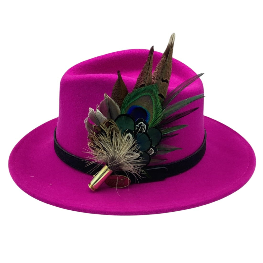 Emerald Green and Natural Feather Hat Pin (CFP826)