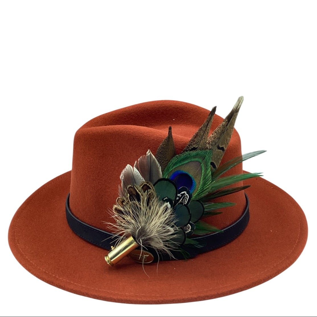 Emerald Green and Natural Feather Hat Pin (CFP826)