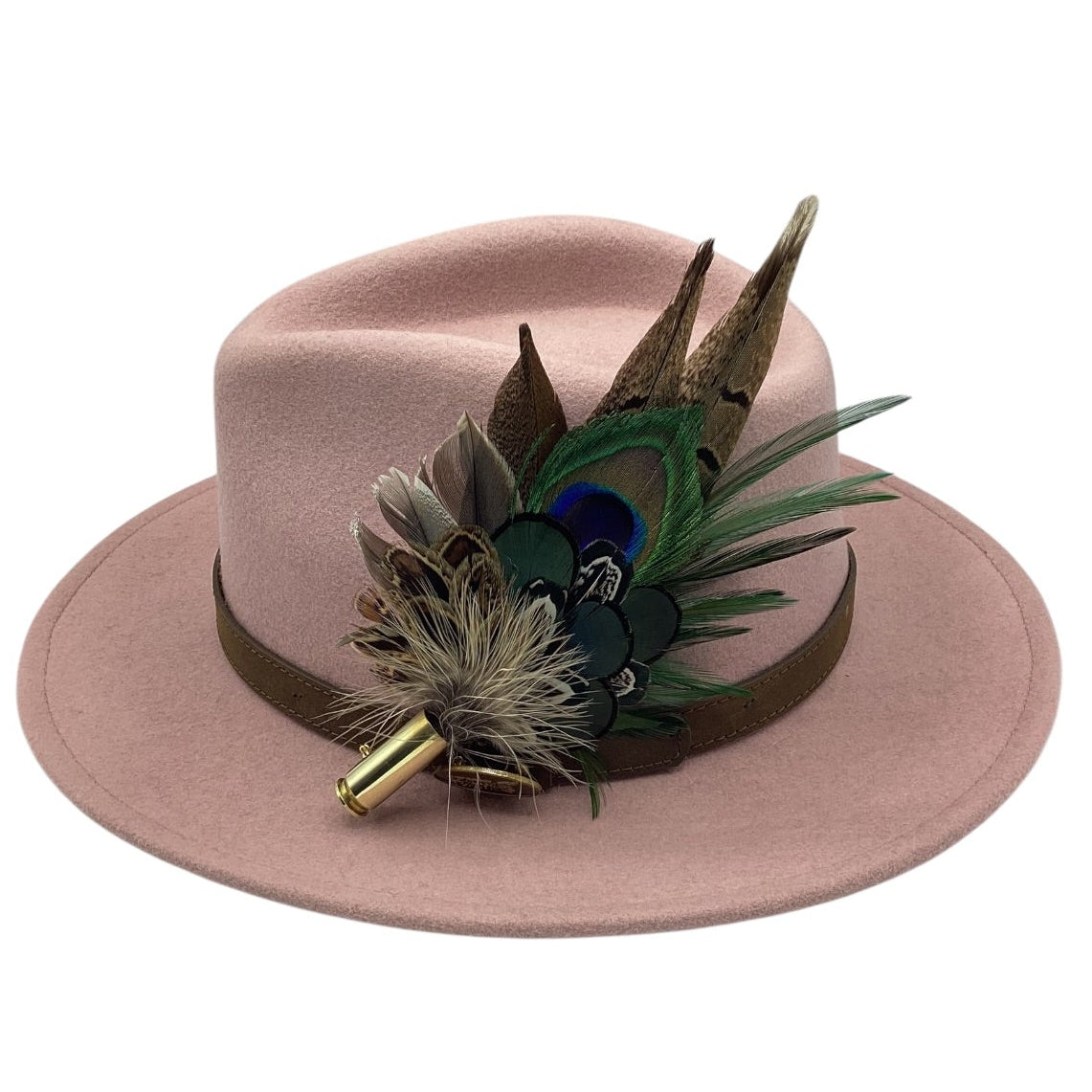 Emerald Green and Natural Feather Hat Pin (CFP826)
