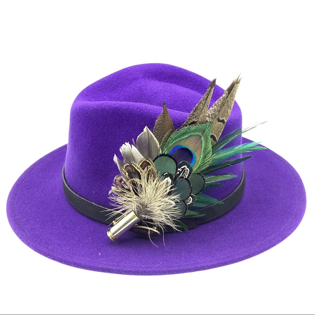 Emerald Green and Natural Feather Hat Pin (CFP826)