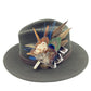 Blue Rust and Natural Feather Hat Pin (CFP827)