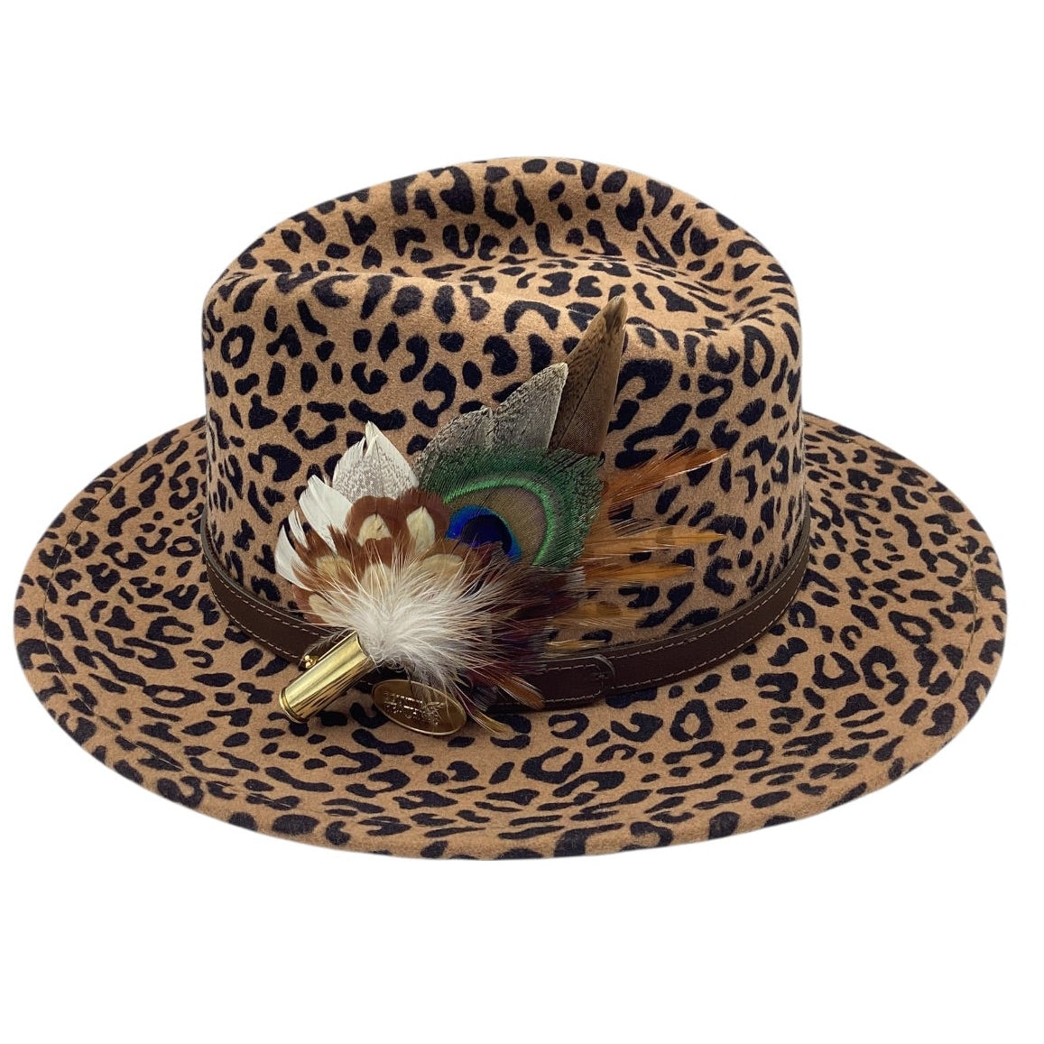 Mustard brown and Natural Feather Hat Pin (CFP828)