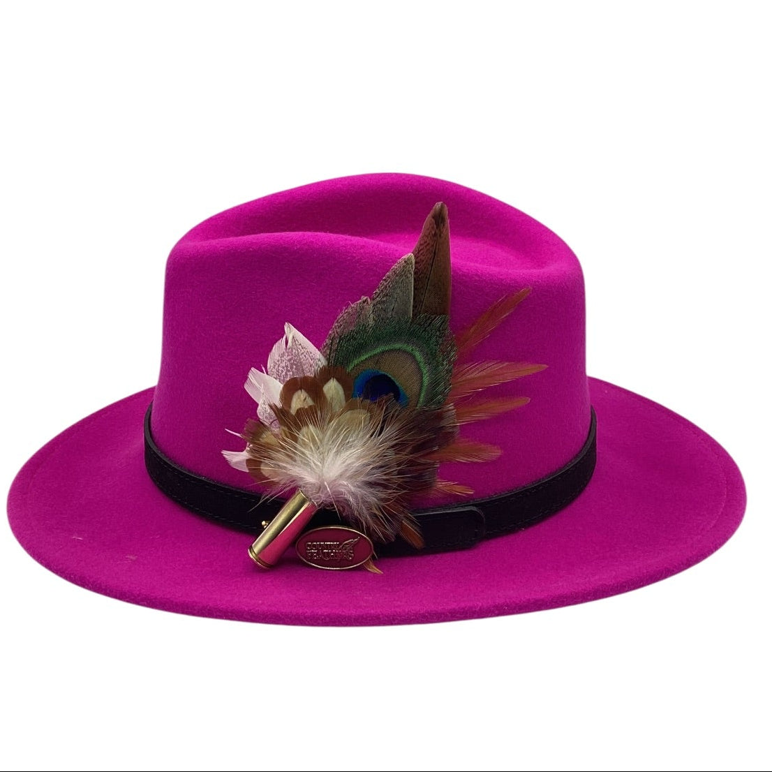 Mustard brown and Natural Feather Hat Pin (CFP828)