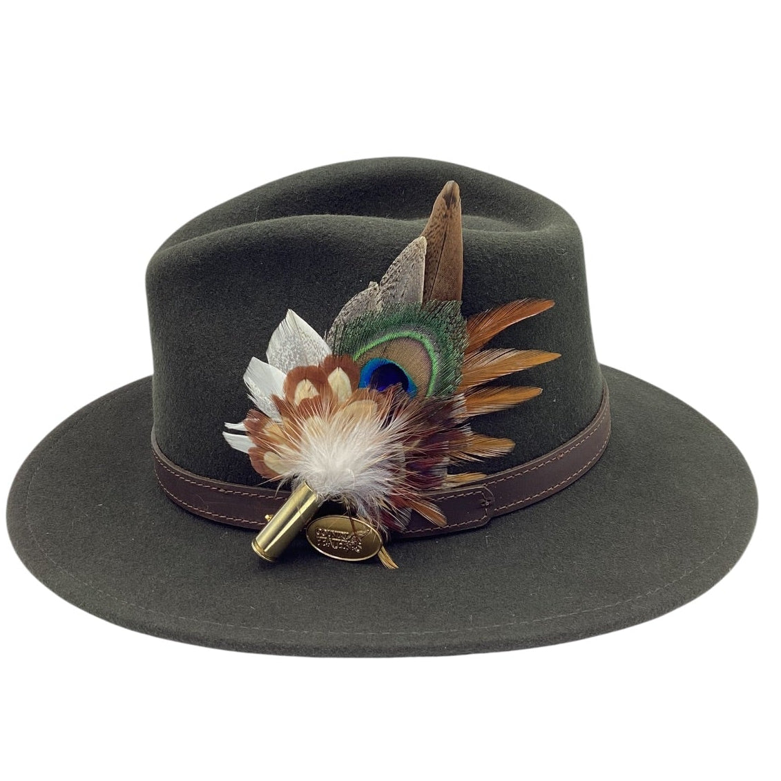 Mustard brown and Natural Feather Hat Pin (CFP828)