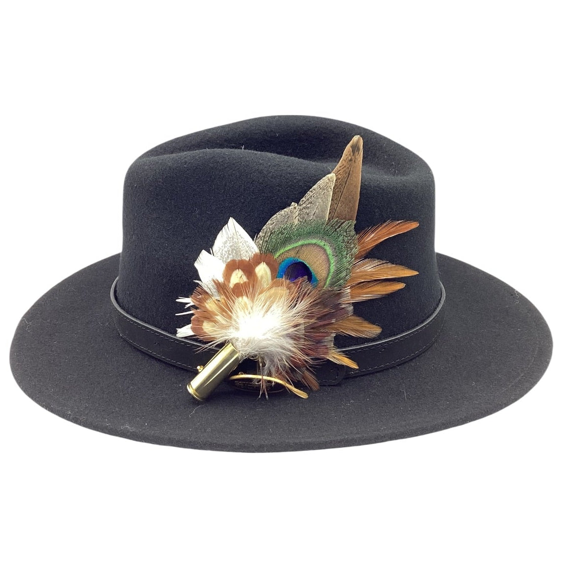 Mustard brown and Natural Feather Hat Pin (CFP828)