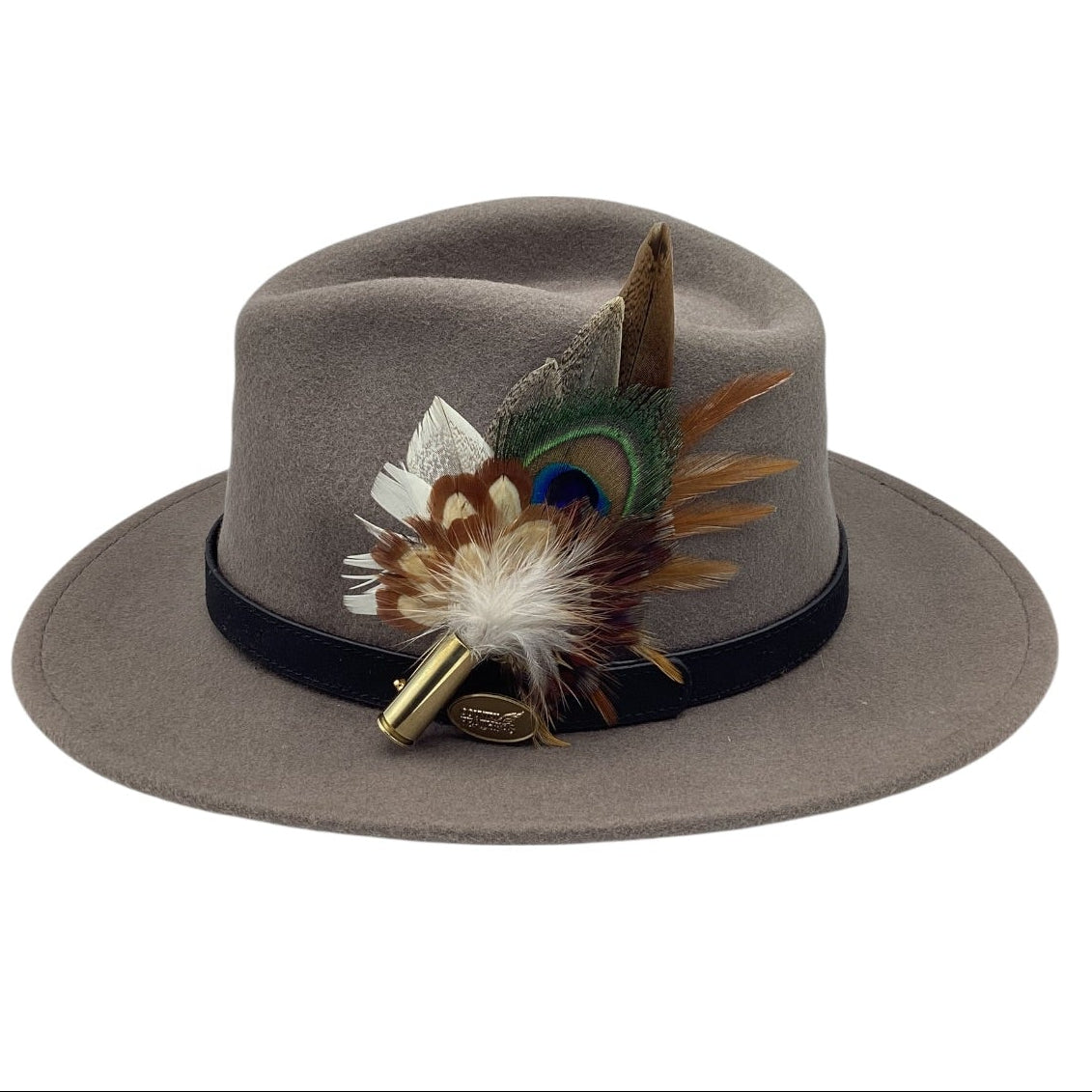 Mustard brown and Natural Feather Hat Pin (CFP828)