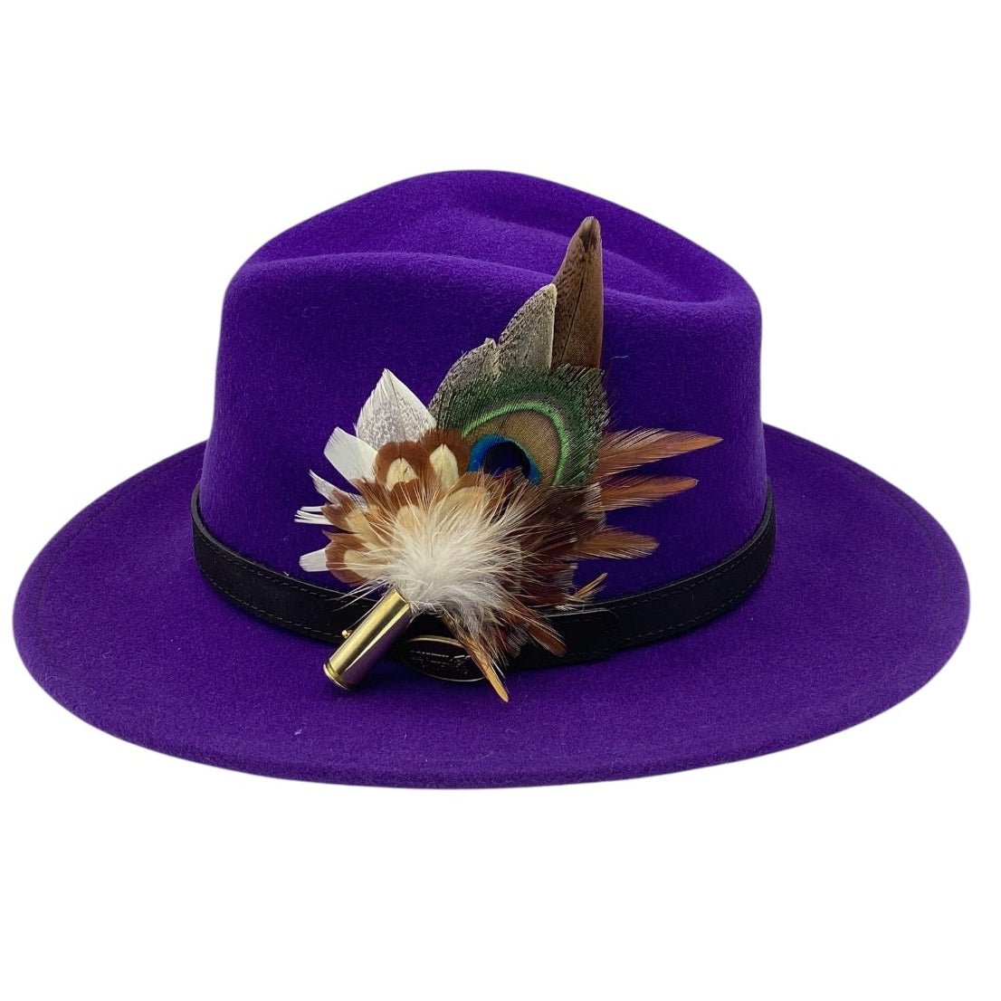 Mustard brown and Natural Feather Hat Pin (CFP828)