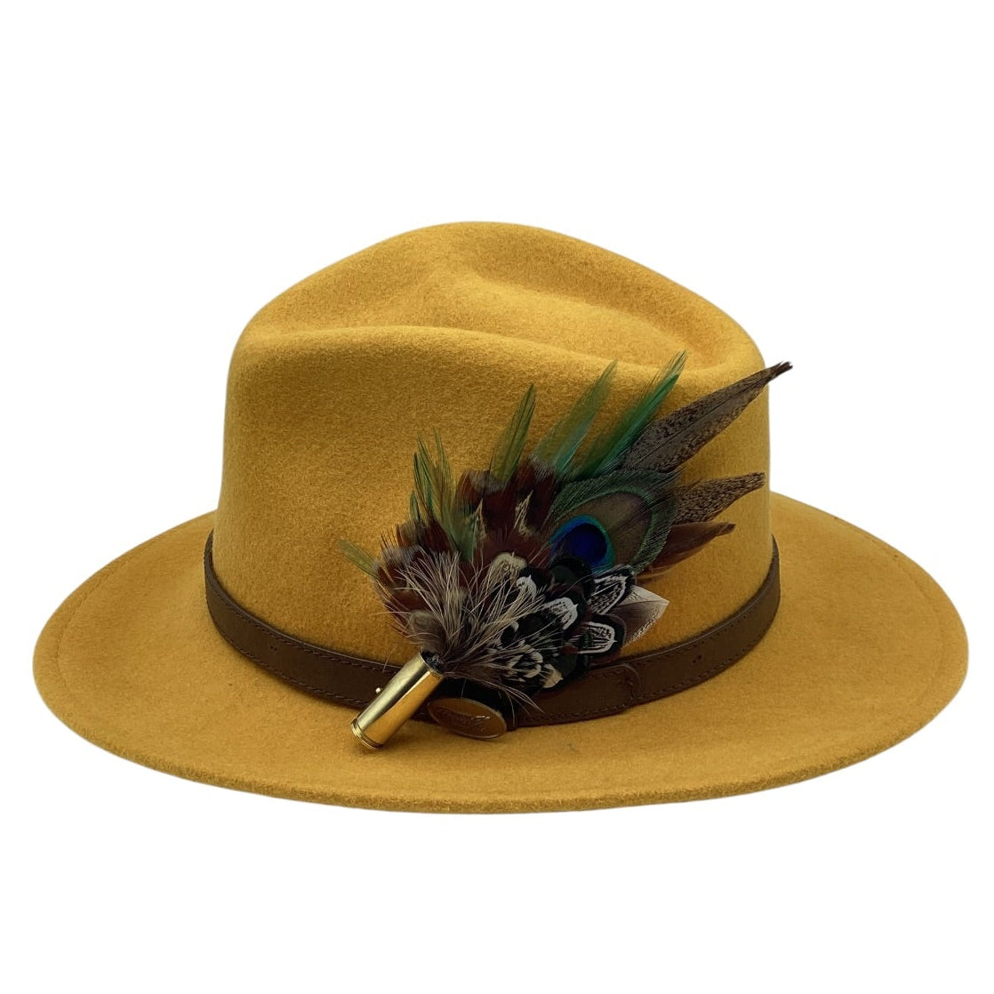 Emerald Green and Natural Feather Hat Pin (CFP830)
