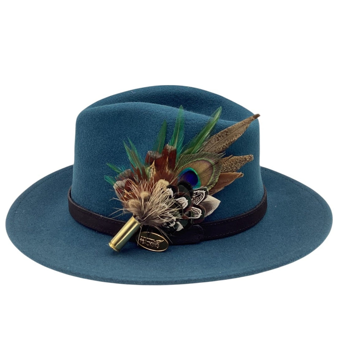 Emerald Green and Natural Feather Hat Pin (CFP830)