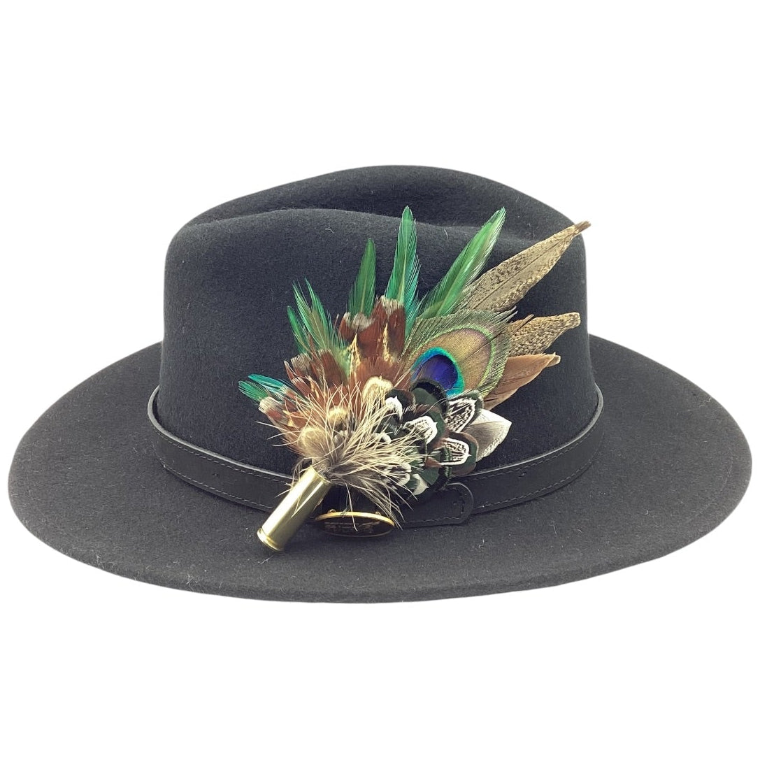 Emerald Green and Natural Feather Hat Pin (CFP830)