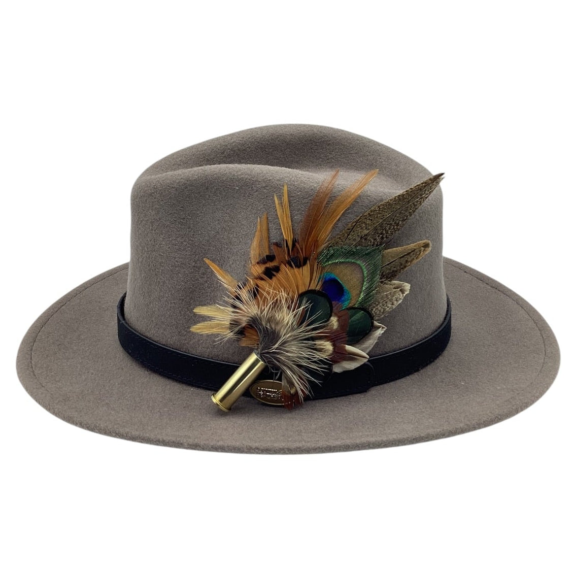 Copper, Emerald Green and Natural Feather Hat Pin (CFP831)