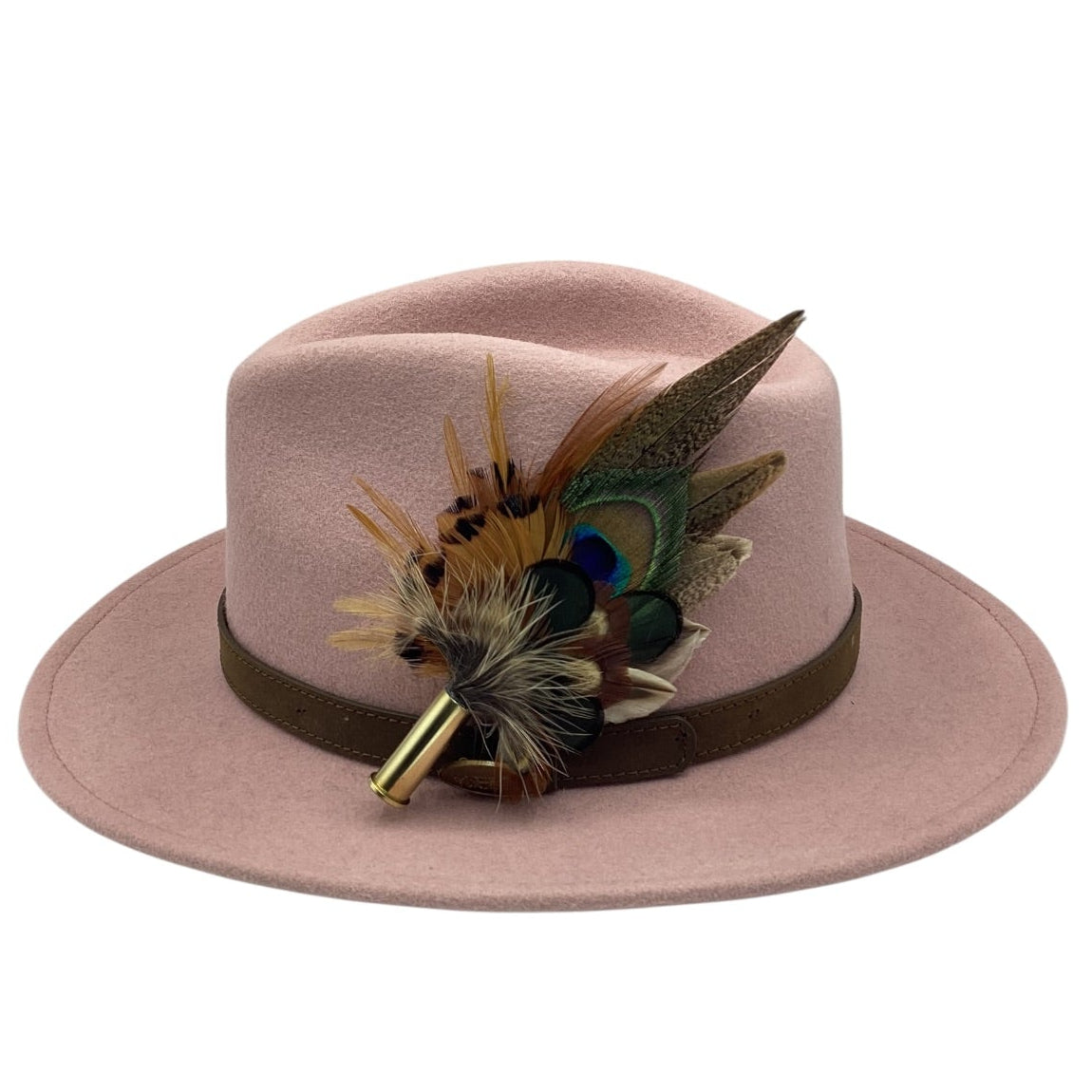 Copper, Emerald Green and Natural Feather Hat Pin (CFP831)
