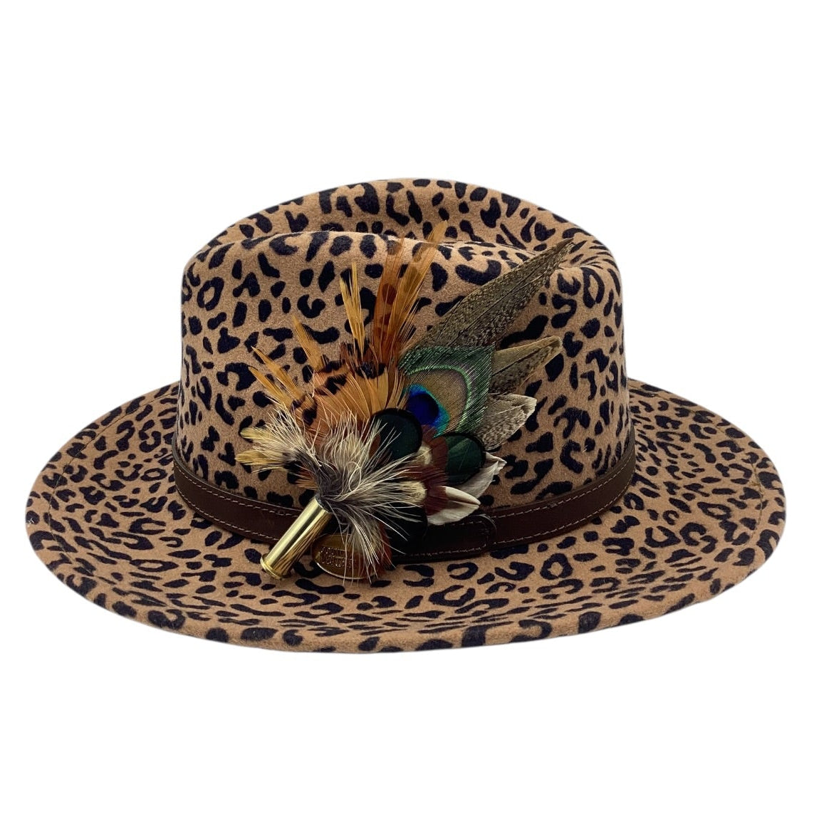 Copper, Emerald Green and Natural Feather Hat Pin (CFP831)