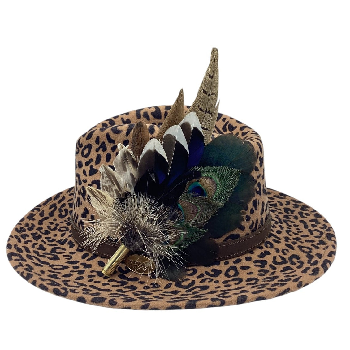 Peacock, Duck and Natural Feather Hat Pin (CFP832)