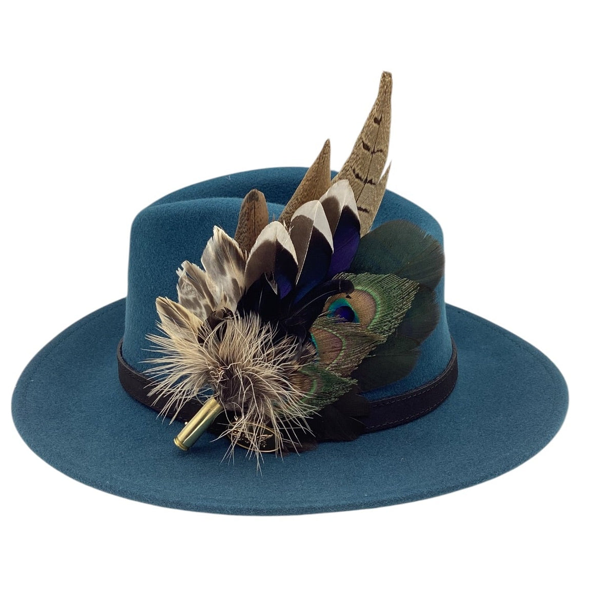 Peacock, Duck and Natural Feather Hat Pin (CFP832)