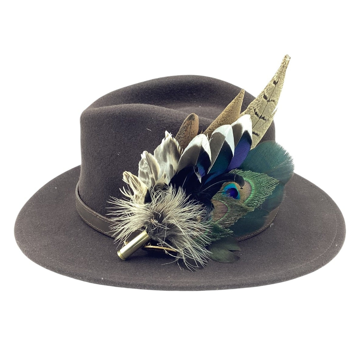 Peacock, Duck and Natural Feather Hat Pin (CFP832)