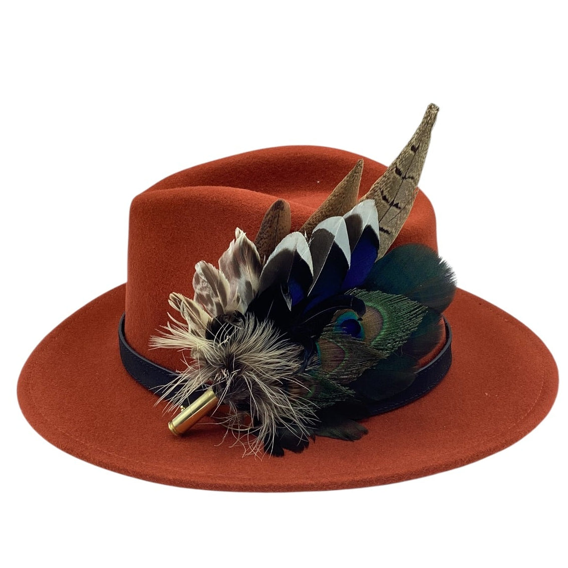 Peacock, Duck and Natural Feather Hat Pin (CFP832)
