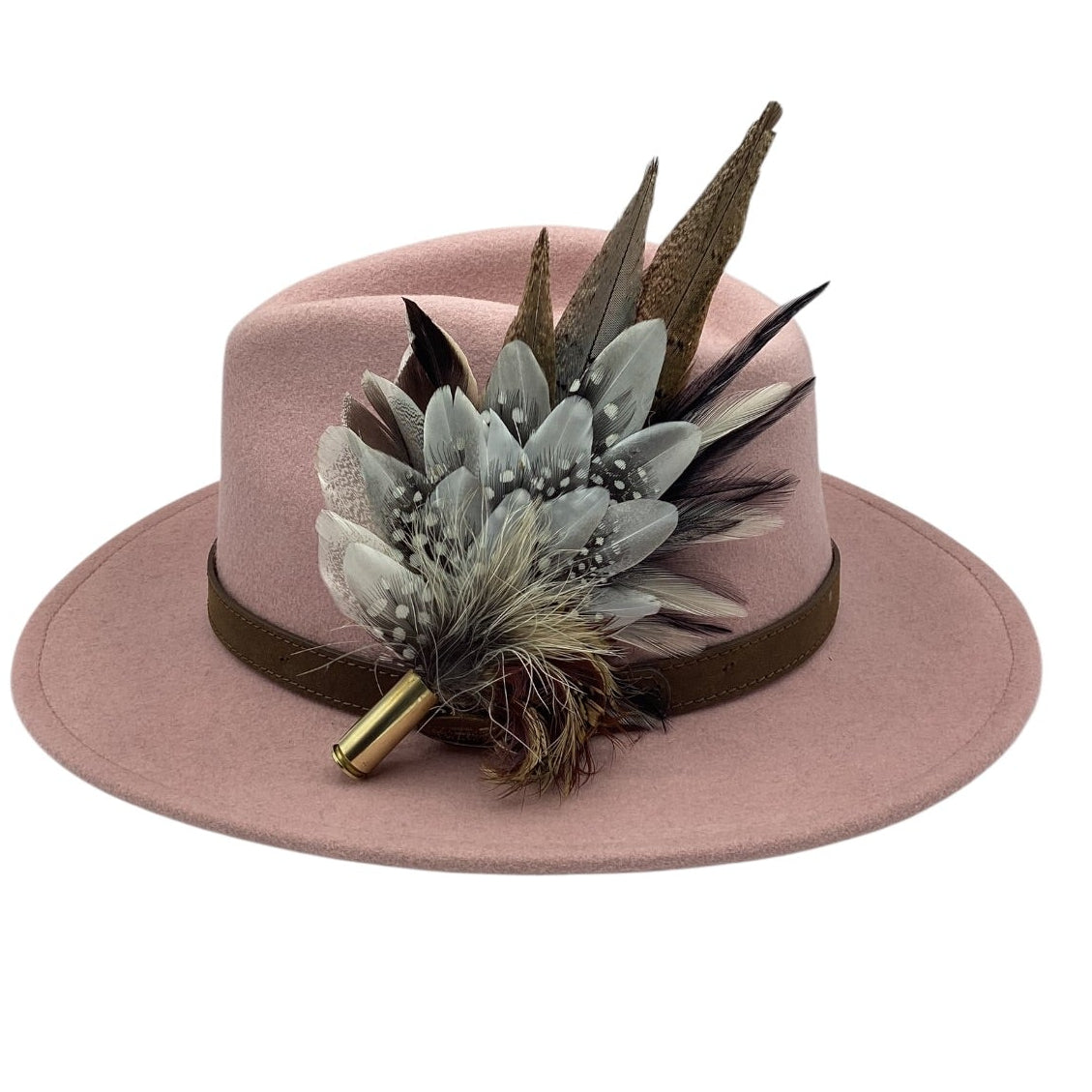 Black, White and Natural Feather Hat Pin (CFP834)