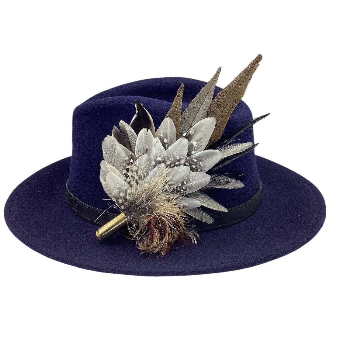 Black, White and Natural Feather Hat Pin (CFP834)