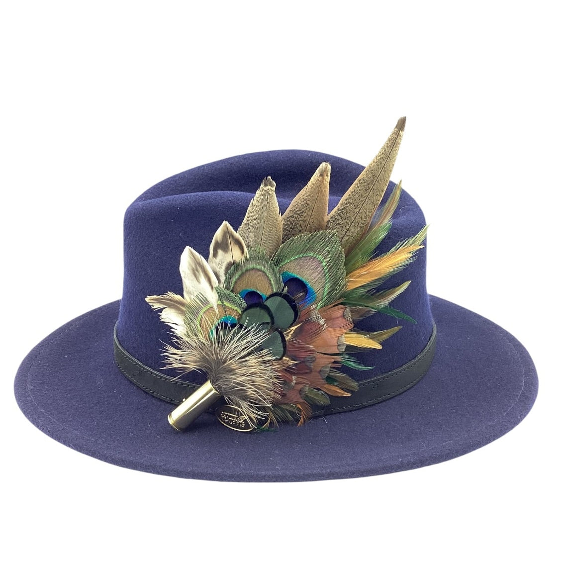 Green, Mustard and Natural Feather Hat Pin (CFP835)
