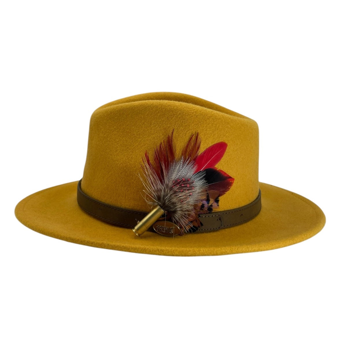 Red & Natural Feather Hat Pin (CFP722)