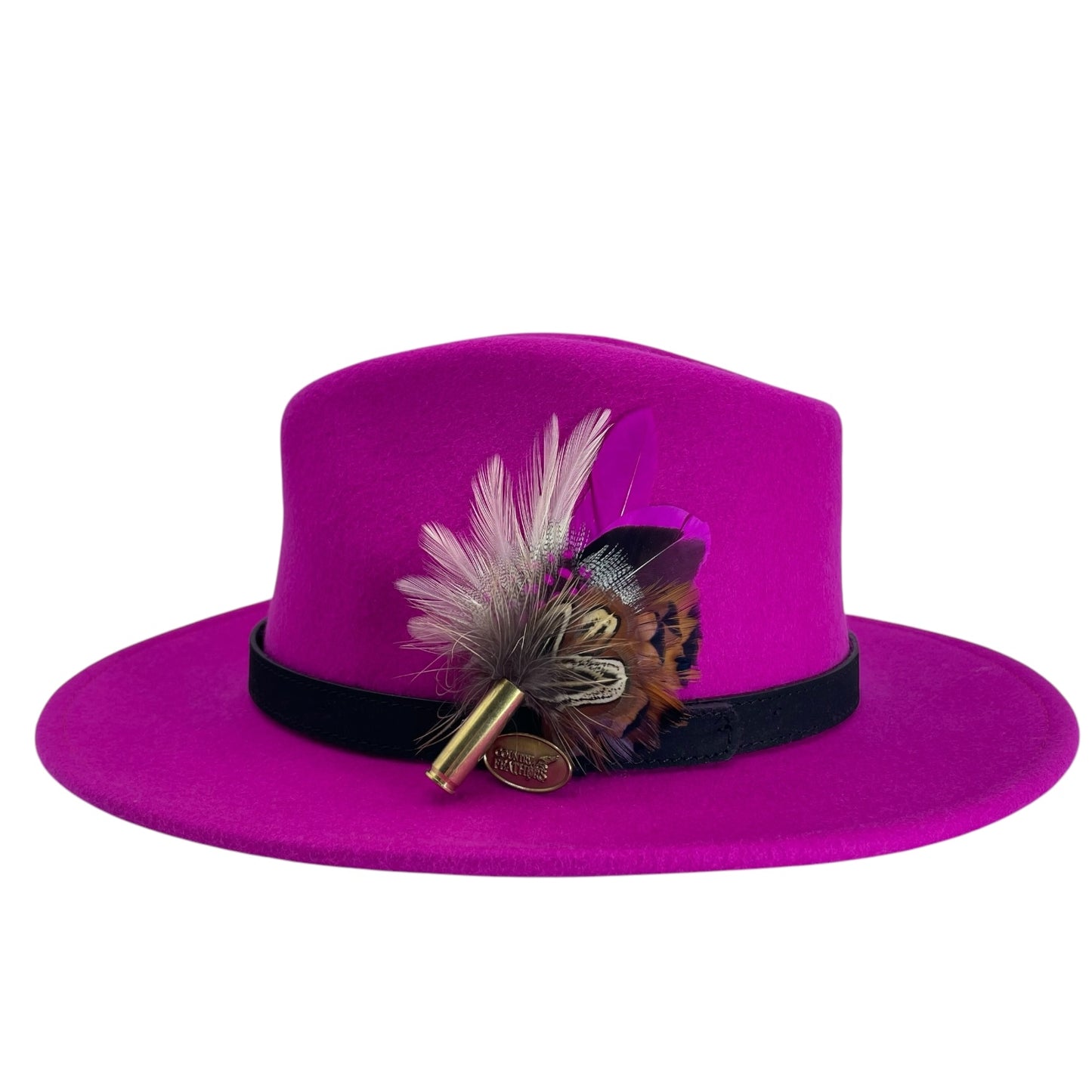 Cerise & Natural Feather Hat Pin (CFP725)
