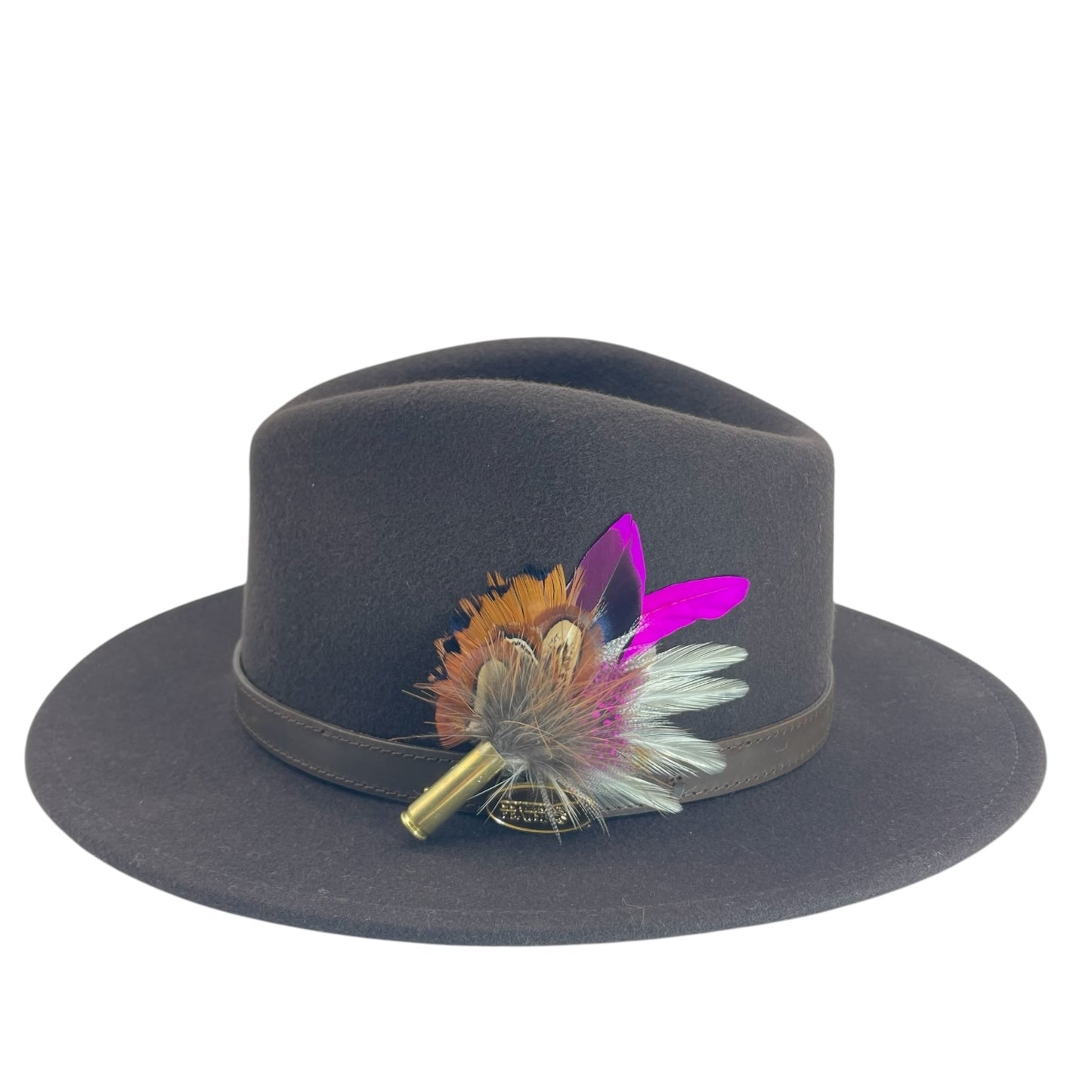 Cerise & Natural Feather Hat Pin (CFP727)