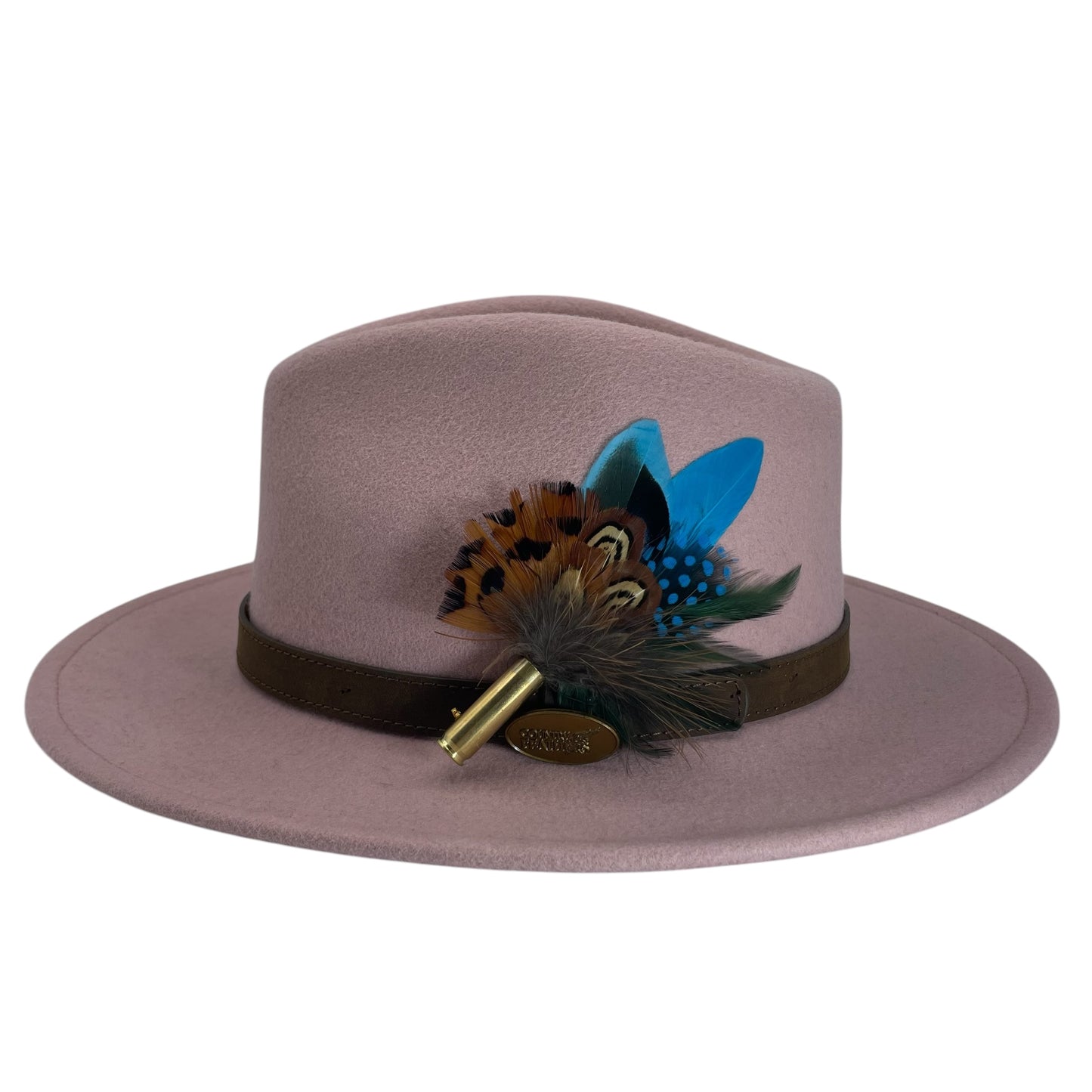Light Pink & Natural Feather Hat Pin (CFP732)