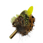 Yellow & Natural Feather Hat Pin (CFP739)