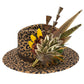 Olive green, gold, yellow & natural Feather Hat Pin (CFP806)