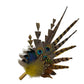 Gold, brown, blue & natural Feather Hat Pin (CFP807)