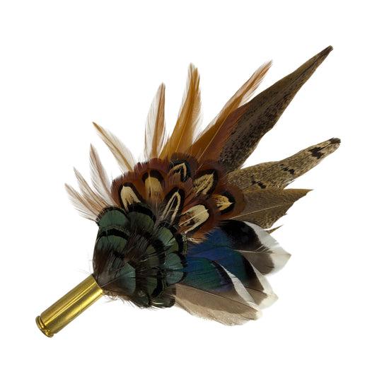 Rust, brown & natural Feather Hat Pin (CFP809)