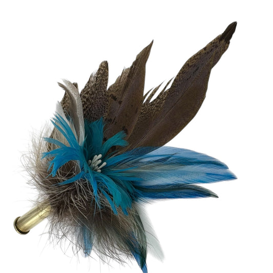 Teal and Natural Hat Pin (CFP516)