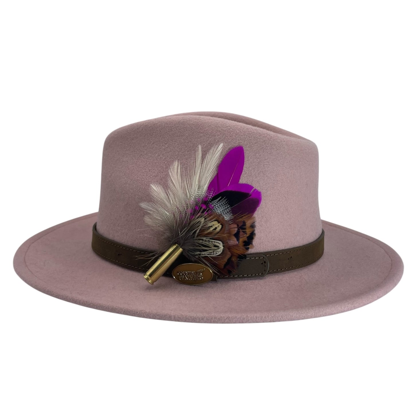 Cerise & Natural Feather Hat Pin (CFP725)