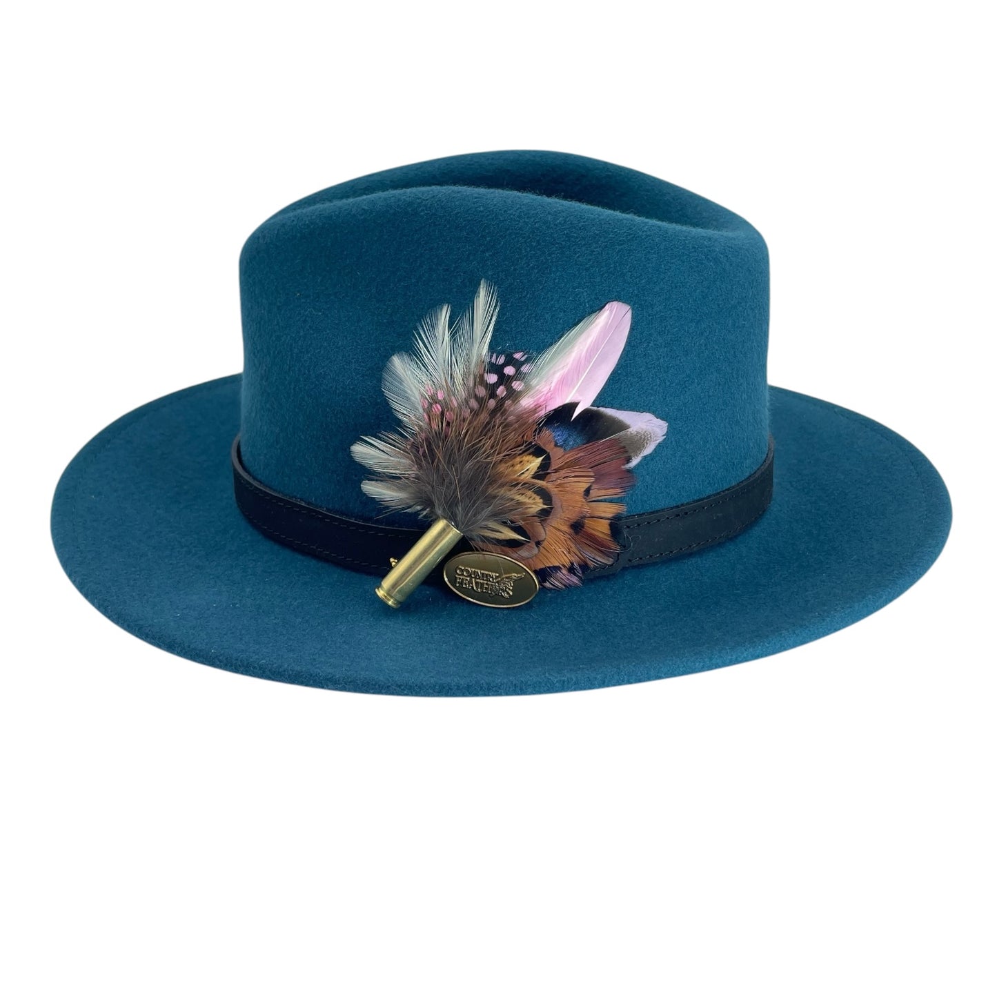 Pink & Natural Feather Hat Pin (CFP729)