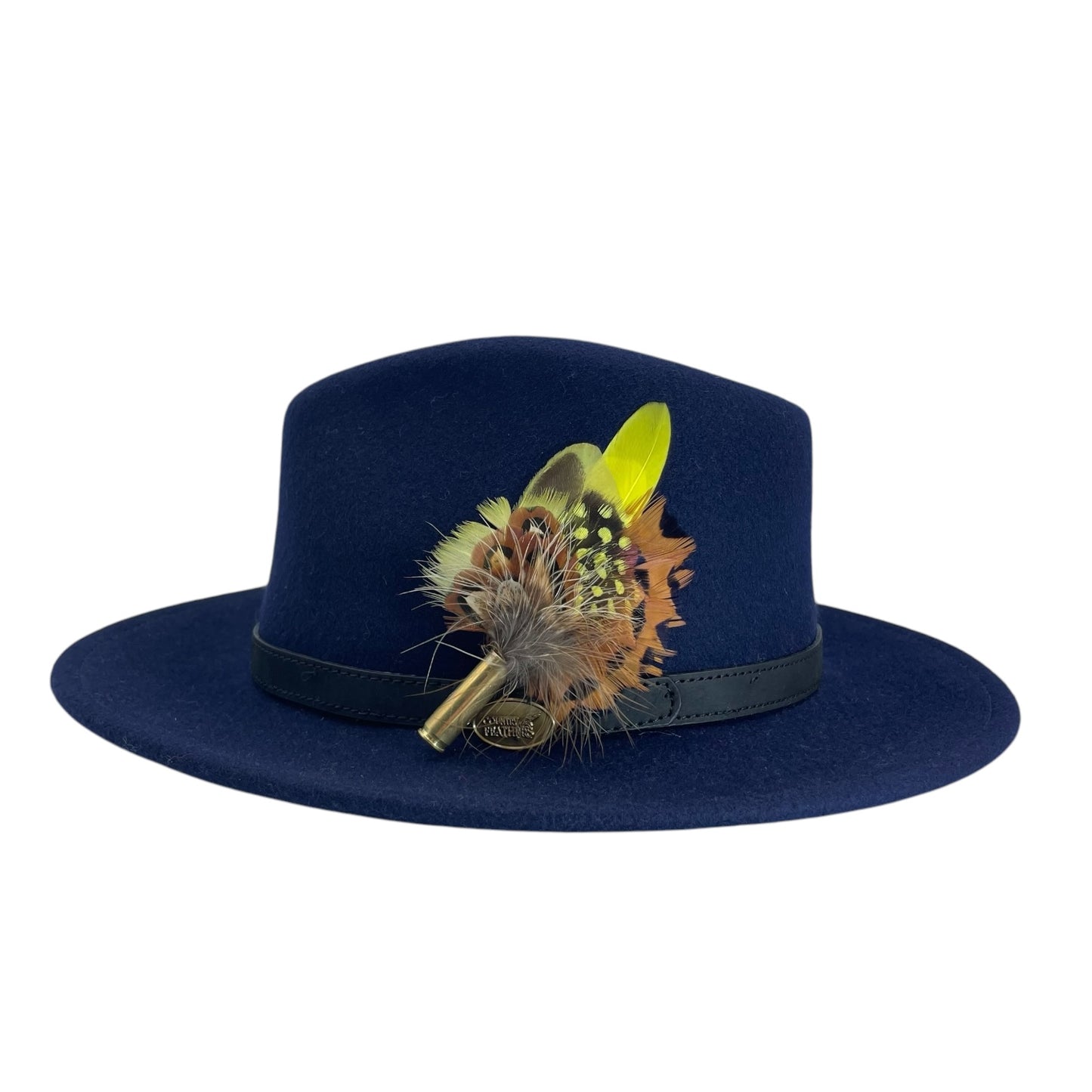 Yellow & Natural Feather Hat Pin (CFP739)