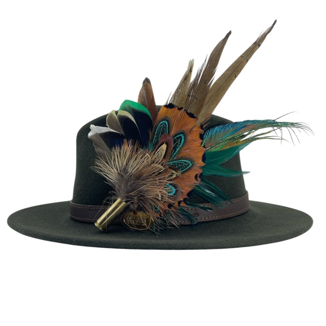 Teal & Natural Feather Hat Pin (CFP764) (