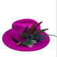 Peacock, Cerise & Green Feather Hat Pin (CFP471)