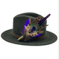 Peacock, Purple & Natural Feather Hat Pin (CFP436)