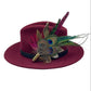 Peacock, Wine & Natural Feather Hat Pin (CFP419)