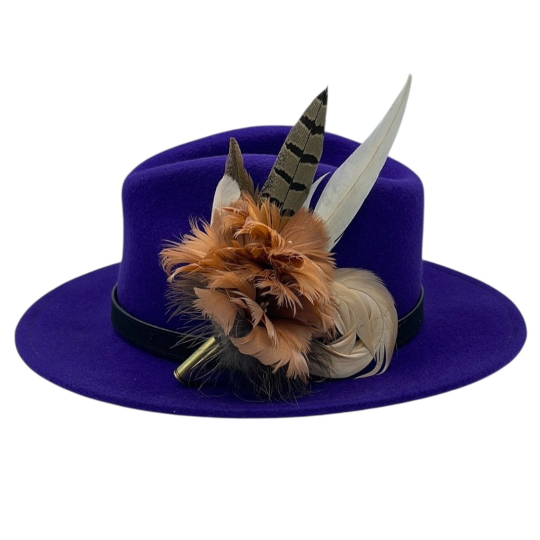 Coffee, Peach & White Feather hat Pin (CFP414)
