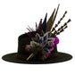 Navy, natural, cerise pink & white Feather Hat Pin (CFP793)