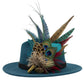 Wine, teal, green & natural Feather Hat Pin (CFP799)