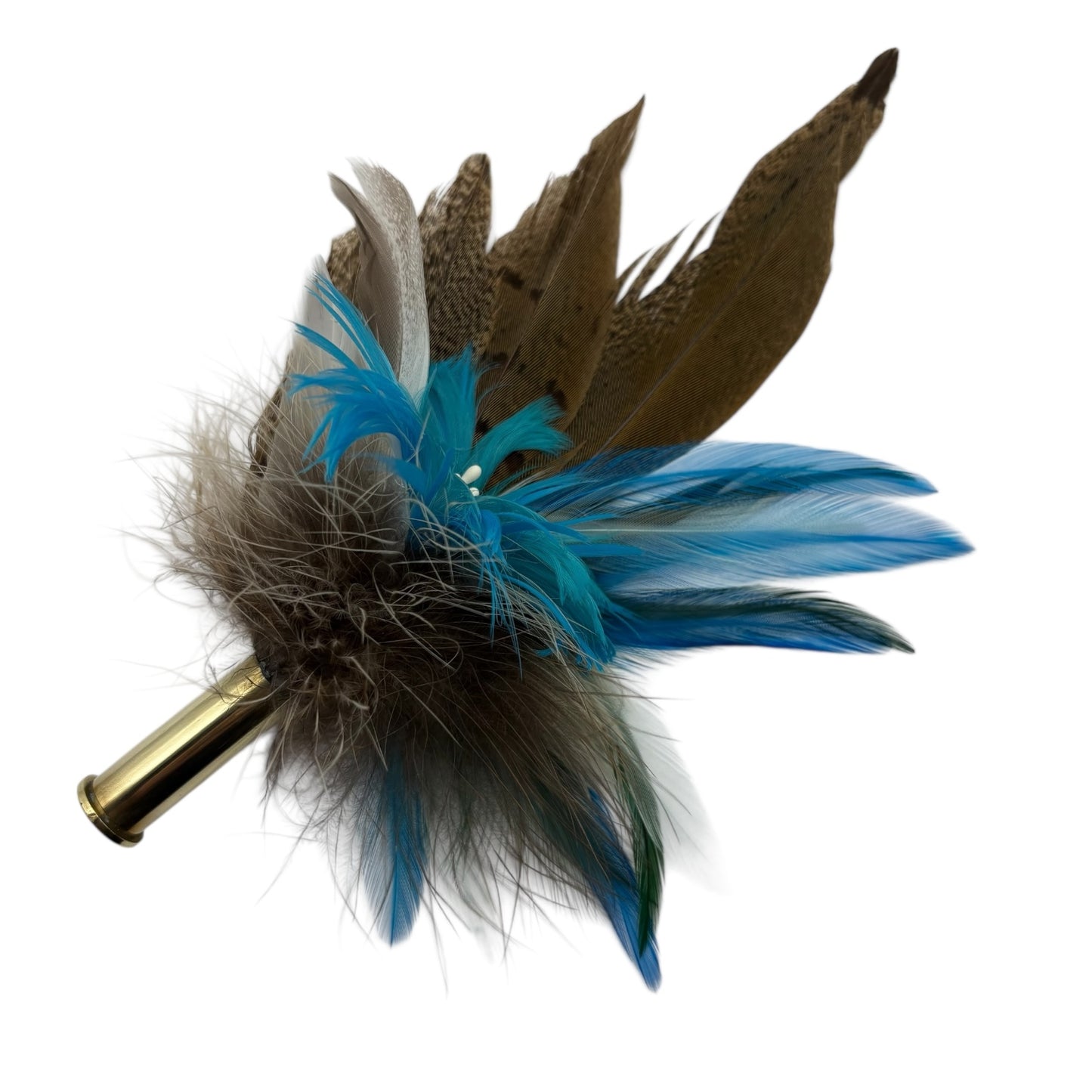 Teal and Natural Hat Pin (CFP516)