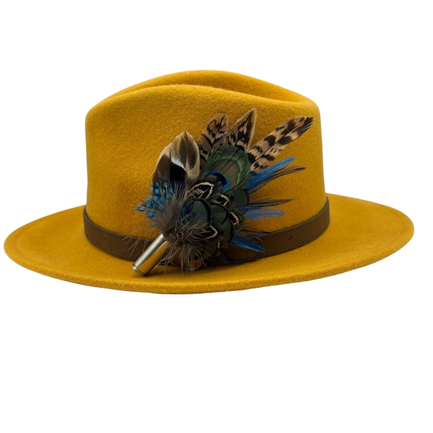 Turquoise, navy, green and natural Feather Hat Pin (CFP819) (Copy)