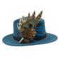 Turquoise, navy, green and natural Feather Hat Pin (CFP820)