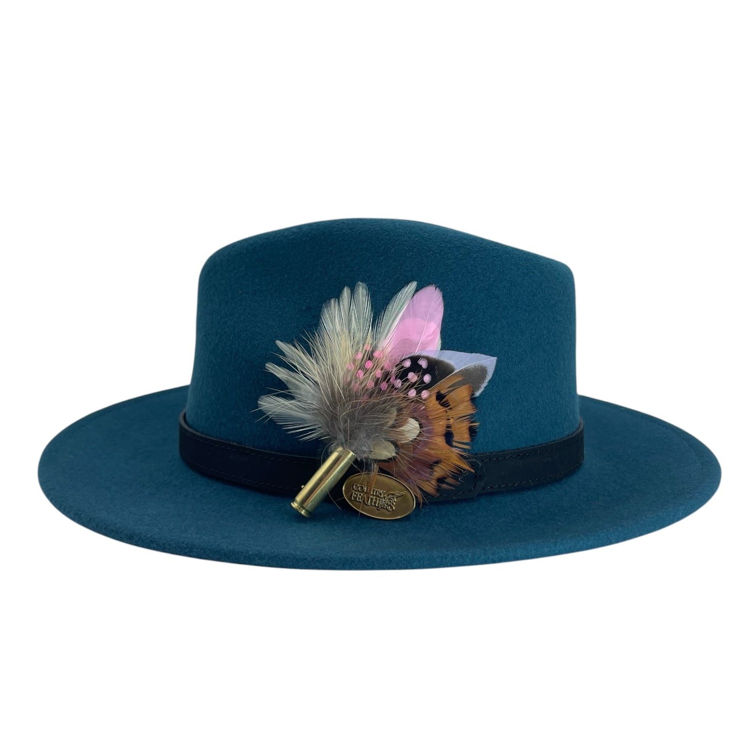 Pink & Natural Feather Hat Pin (CFP724)
